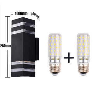 Slamp LED Wall Light Outdoor Lighting Acrylic AC85-240 Porch Lights IP65 Waterproof Garden Light Up Down Warm/White Light Wall Lamp E27 Interface Decorative Lights with Light Bulb Suitable for Porch Stairs Garden