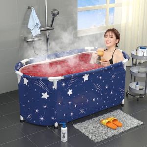 1.2 M Large Portable Bathtub 2 Adults New Folding Bath Bucket Six-Layer Oxford Cloth Adult Portable Bathtub Bath Bucket
