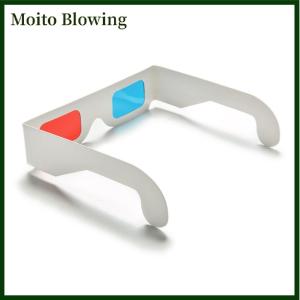 Moito 10PCS Universal Anaglyph Cardboard Paper Red Blue Cyan 3D Video Glasses