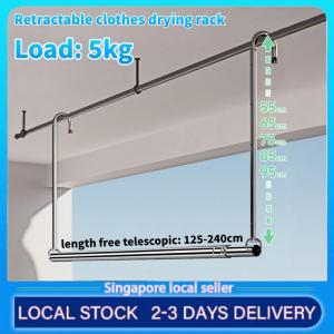 Retractable Invisible Clothesline No Drill Indoor Balcony Laundry Rope Space-Saving Bathroom Clothes Drying Organizer