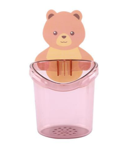 ที่วางแปรงสีฟัน ที่ใส่แปรงสีฟัน ที่วางยาสีฟันรูปหมีน้อย ชั้นวางของในห้องน้ำติดผนัง กล่องเก็บอุปกรณ์อาบน้ำ ไม่ต้องเจาะผนัง มี 3สี