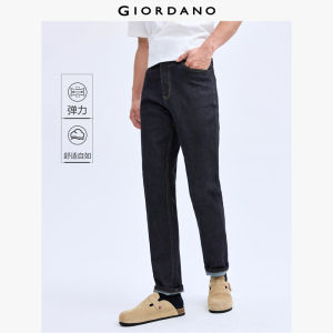 GIORDANO Nam Quần Jeans Jeans Co Giãn Nhẹ Cạp Vừa Quần Jeans Denim Ống Ôm Có Năm Túi Kiểu Dáng Thường Ngày Hiệu Ứng Ria Mép 18113073