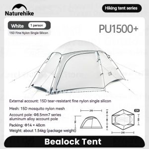 Tenda Naturehike Jims Gear Bealock CNK2350WS011 Tenda Camping 1- 2 Orang Ultralight Hiking Double Layer Frame Alloy