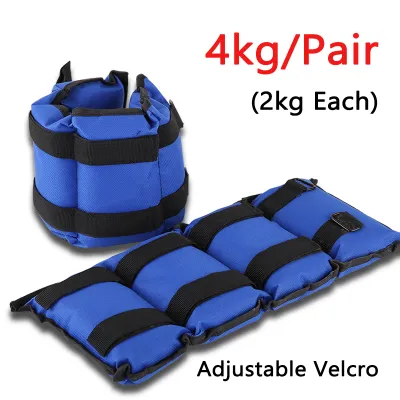 Olyhealth Adjustable Pair Set Leg Ankle Weights Wrist Iron Sand Bag 1-3 Kg 4-6 Weights Strap Strength Training