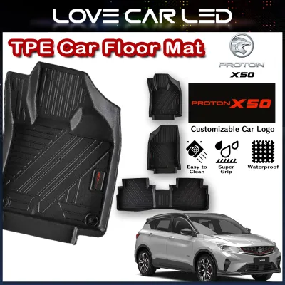PROTON X50 5 SEAT Car Carpet TPE Floor Mat With Logo Karpet Kereta 100% Fit
