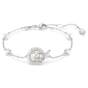 SWAROVSKI Luxury(New)Snake silver mixed cut snake year white pearl diamond bracelet S925 women bracelet