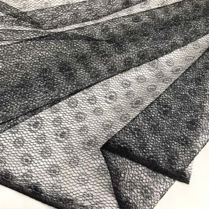Vải Lưới Đen Chấm Tròn Khổ 1m6 - Đàn Hồi Nhẹ Chất Đứng Form - Đồ Thiết Kế Trang Trí