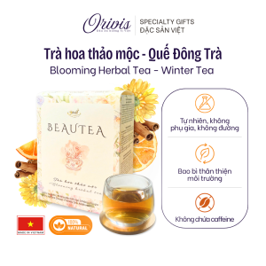 Trà Hoa Thảo Mộc Quế Đông Orivis BEAUTEA – 100% Thảo Mộc Nguyên Chất | Hỗ Trợ Tiêu Hóa | Làm Ấm Cơ Thể | Dễ Ngủ | Thanh Nhiệt | Hộp 12 Gói x 8g