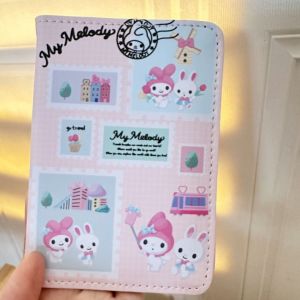 CBHH Cartoon Sanrio Passport Cover Kawaii PU Passport Holder  Protective Cover Card Holders Clip Bags