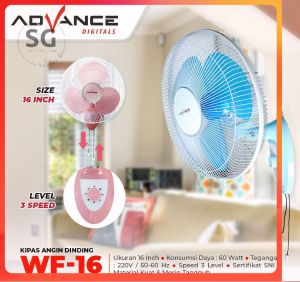 Advance Kipas Angin Dinding 16 Inch WF-16 WF16 / Kipas Dinding Wall Fan 16inch / Wall Fan 16inch Kipas Angin Dinding 16 inch