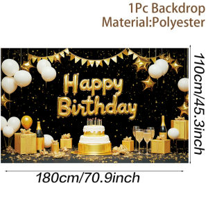180*110cm Happy Birthday Colorful Banner Party Photography Background Suitable for Birthday Photo Booth Decoration