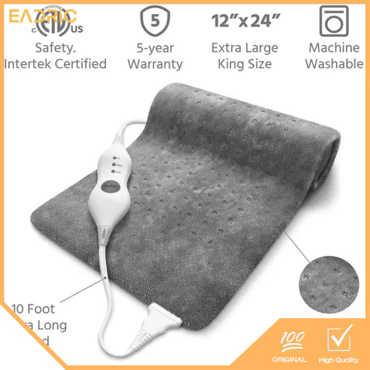 Extra Large Electric Heating Pad for Back Pain and Cramps Relief 12X24 ...