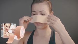 FCEelhoe Facial Myofascial Lift Tape V-Shape Face Breathable Invisible Patch Tightens Anti Wrinkle Face Contours Fade Fine Lines Lift Sagging Skin Sticker Adhesive Double Chin Lift Refill Tapes(2.5cm*5m)