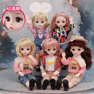 (Super Fan) New doll Blinking 30cm Bjd Doll 23 Joint Movable Set Free Shoes 4D Real Eyes 1/6 Fashion Princess Dressup DIY toys for girls Birthday Gift