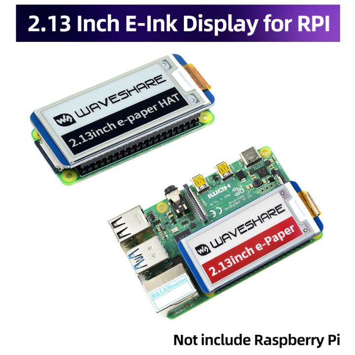 Raspberry Pi 2.13 Inch E-Ink Display Hat 250x122 Resolution e-Paper SPI ...