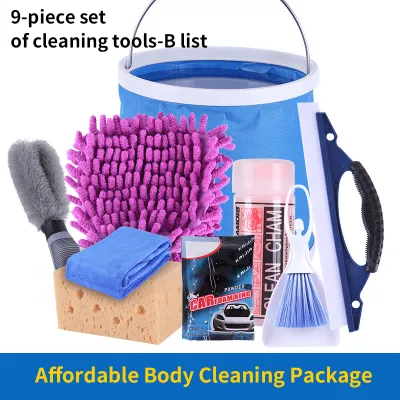 6 Cái/9 Cái Dụng Cụ Rửa Xe Bộ Dụng Cụ Rửa Chăm Sóc Xe Hơi Đa Năng Khăn Lau Bàn Chải Rửa Kèm Miếng Bọt Biển