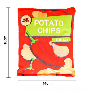 YOUYITIAOYU Pet Toys Funny Squeaky Chew Toy Simulation Potato Chips Sounding Toy Bite-resistant Plush Toys