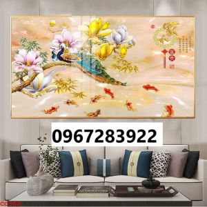 Gạch tranh chim công sang trọng