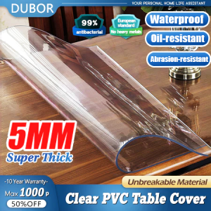 Transparent PVC Ttablecloth Ultra Thick Non-toxic Mat Waterproof plastic cover for table Protective Table Cover WaterproofOil Proof Mat Insulated Cover Transparent Desk Mat for
