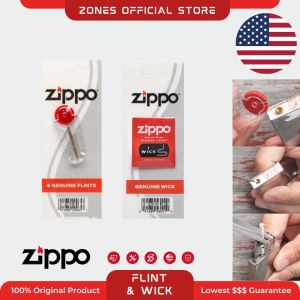 Zippo Replacement Genuine Flint + Wick / Batu + Sumbu Combo Set | 100% Original | Made in USA