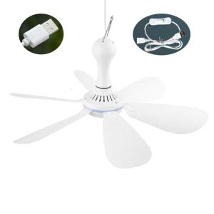 16.5inch Camping Fan 5W USB Tent Fan Gazebo Ceiling Fan with 6 Blades Canopy Fan Hanging Fan for Outdoor Activities