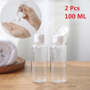 YESPERY 2Pcs 100ml Refillable Transparent Spray Bottle Clear Flip Cap Refillable Bottle Suitable For Liquids