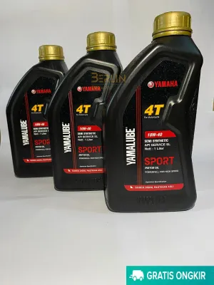 (HARGA 3PCS) - OLI YAMALUBE SPORT 4T STROKE 10W-40 BLACK SEMI SYNTETIC API SERVICE SL LIMITED