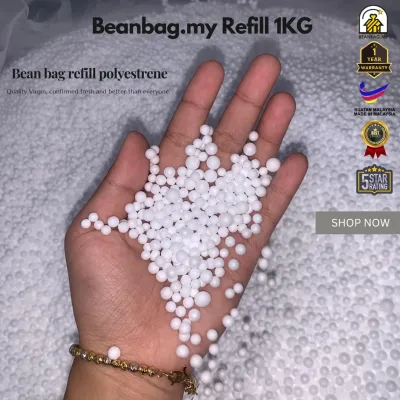 Beanbag.my™ Premium Bean Bag Refill (1kg) – 100% Virgin Polystyrene Beads