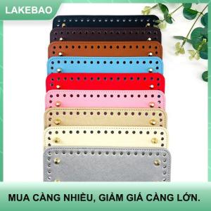 【LAKEBAO】 8x20Cm Handmade Hình Bầu Dục Dưới Cho Dệt Kim Túi PU Da Chịu Mài Mòn Phụ Kiện Dưới Với Lỗ Tự Làm Crochet Túi Dưới