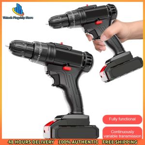 Vktech Battery Powered Electric Drill for DIY Projects and Furniture Making Cordless Power Tool with High-Speed Rotation