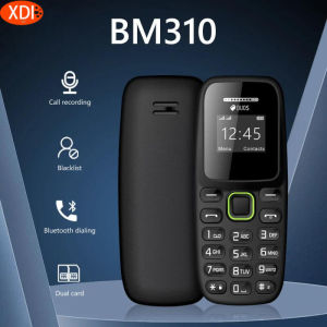 BM310 Super Mini Cell Phone GSM Dual SIM Card Lightweight Alarm Clock Blacklist Portable Bluetooth Earphone Button Mobile Phone change voice+free phone case
