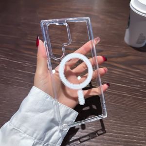 Crashstar vỏ điện thoại chống sốc nhựa pc trong suốt trong suốt HD Magsafe cho Samsung Galaxy S25 S24 Ultra S23 + S22 Ultra S21 Fe Plus A55 A35 A15 ốp điện thoại sạc không dây vỏ bọc chống bảo vệ chống rơi đơn giản bán chạy