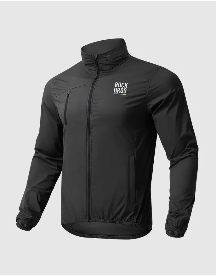 【ROAD TO SKY】ROCKBROS Cycling Jersey Windbreaker Men Breathable Reflective  Windproof Jacket Loose Hooded Lightweight MTB Roadbike Coat Outdoor Hiking 
