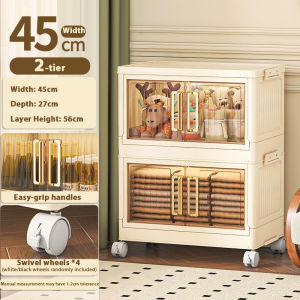 Stackable Plastic Storage Cabinet with Foldable Cabinet Organizer with Transparent Doors  Elegant and Functional Drawer for Home