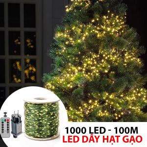 🌟 Dây Đèn Led Hạt Gạo Fairy Tail Trang Trí Cây Thông Noel Decor Cafe Sân Vườn – Có Remote Điều Khiển Từ Xa 🌟