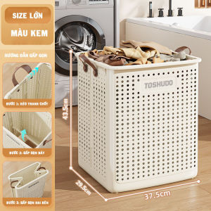 TOSHUDO Giỏ Đựng Quần Áo - Đồ Đa Năng Có Bánh Xe Cỡ Lớn Có Tay Cầm Nhựa ABS Nguyên Sinh