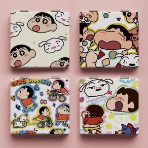 FERAB Pudding Dog Crayon Shin-Chan Small Mirror Folding Anime Cute Portable Folding Mirror Mini Cartoon Anime Cartoon Pudding Dog Mirror Small Mirror
