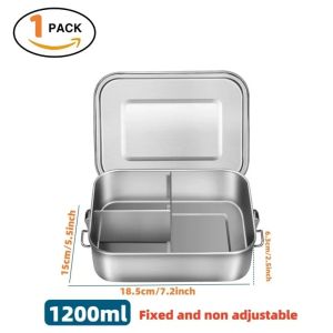 304 Stainless Steel Lunch Airtight Leakproof Bento 1/2 Layer Meal Prep Food Storage Containers with Locking for Adults2026