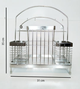 Kệ Dao Thớt INOX 304 cao cấp (31x18x35) kệ đựng muỗng đũa dao thớt đa năng dụng cụ nhà bếp tiện lợi