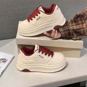 Free Shipping Younite Fashionable Thick-Soled Sports And Casual Shoes New Versatile Round-Toe White Sneakers Height-Increasing WomenS Sneakers