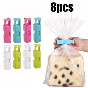 8Pcs Reusable Food Sealing Bags Clip Plastic Bags Sealer Clamp for Snack Bread Storage Bag Home Kitchen Clips
