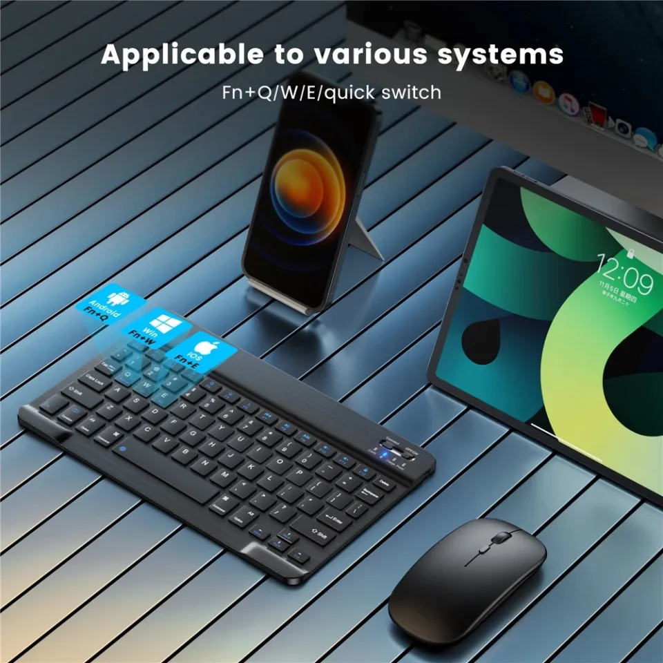 For Xiaomi Redmi Pad 10.61 inch 2022 Portable Wireless Rechargeable Mini  Bluetooth Keyboard Mouse 10 Inch Redmi Pad 2022 10.61