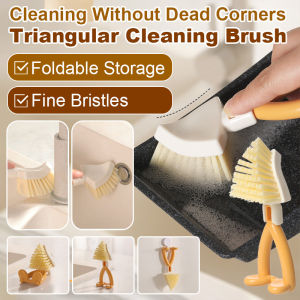 Multipurpose Gap Brush Foldable Triangular Cleaning Brush Window Groove Cleaning Brush Convenient Household Corner Cleaning Tool