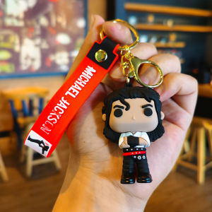 1pc Michael Jackson Keychain Classic Dance King Pendant Key Ring Fashion Singer Key Chain Creative Gift for Men Women