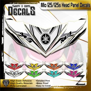 Yamaha Mio i 125/125s High-Quality Racing White Head Panel Decals - Easy to Install Made in China