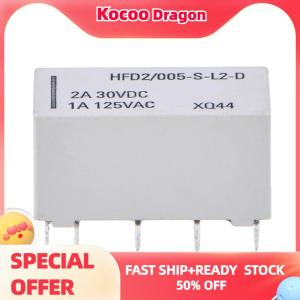Kocoo 5V bistable latching relay DPDT 30VDC 2A 1A 125VAC HFD2 005-S-L2-D realy