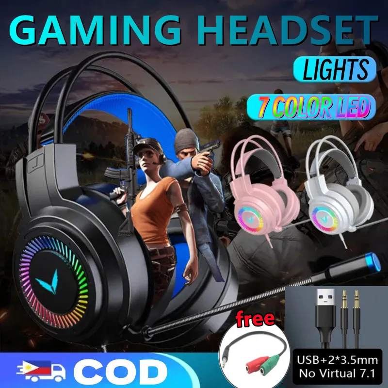 ELECS G7 RGB Wired Gaming Headphones With Microphones Noise