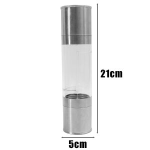 ขวดที่บดพริกไทยเกลือแบบปรับได้2ใน1แบบใช้มือสแตนเลสสตีลภาชนะอุปกรณ์ขูดเครื่องเทศแกดเจ็ตสำหรับครัวในครัวเรือน