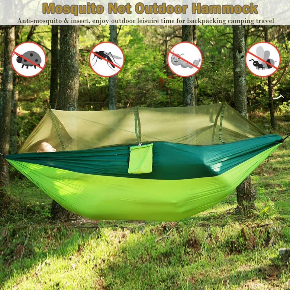 Camping Hammock with Mosquito Net Outdoor Heavy Duty Original Hammock with Canopy Hammock Tent with Rain Cover Waterproof Anti insect Hammock Duyan for Adult Child Travel Lazada PH