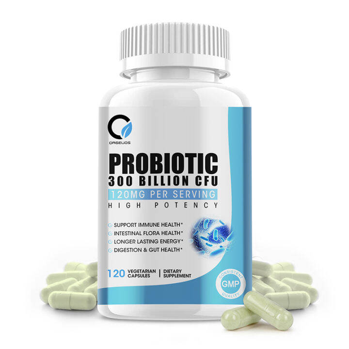 Probiotics 300 Billion CFU Veggie Capsules-Prebiotic and Probiotic ...